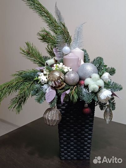 Новогодние композиции из живой хвои