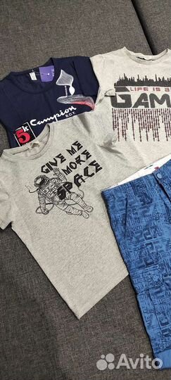Футболки и шорты 128 для мальчика