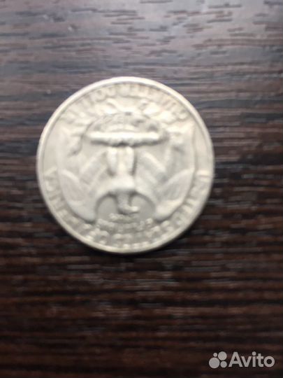 Монета Liberty quarter dollar 1965 года