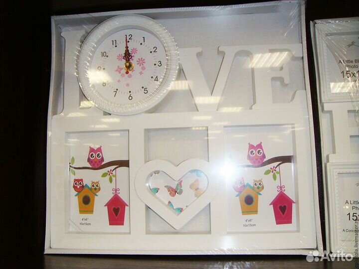 Фоторамка новая с часами