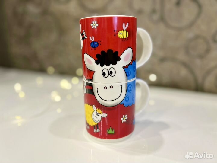 Набор чайных кружек фарфор подарочный, 280 мл