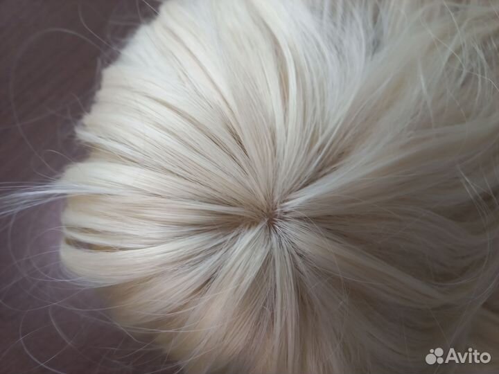 Парик блонд длинный, каскад с челкой