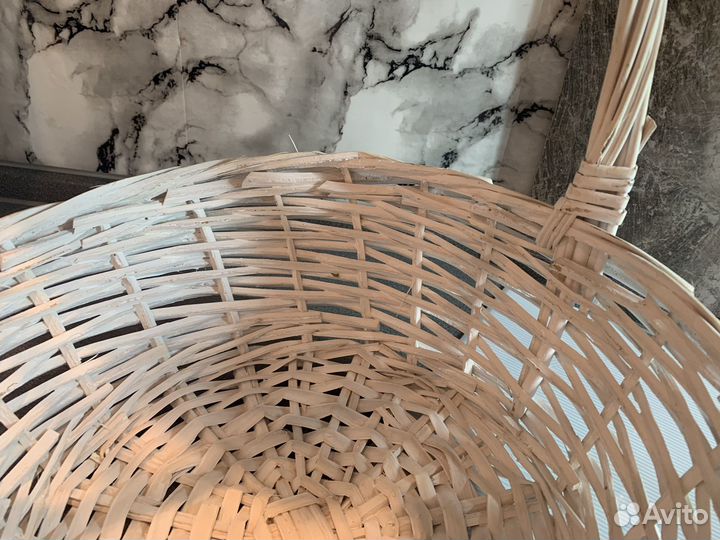 Корзина плетеная белая для упаковки подарков 39х37