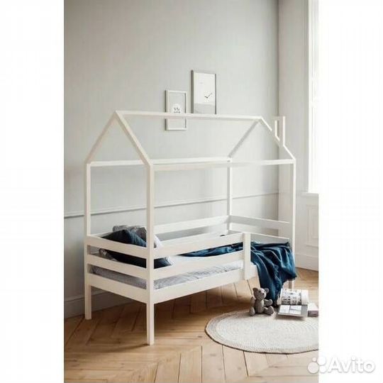 Кроватка высокий борт домик детская из натуральног
