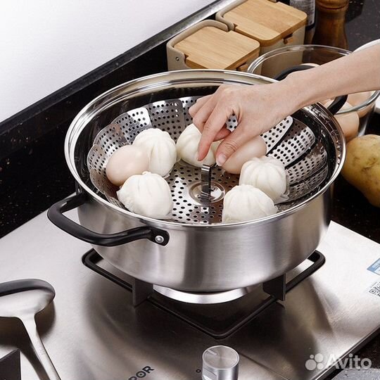 Вставка пароварка складная цветок. Новая