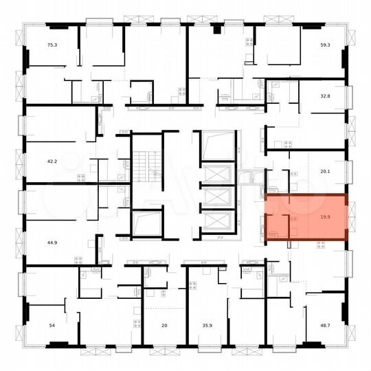 Квартира-студия, 19,9 м², 23/23 эт.