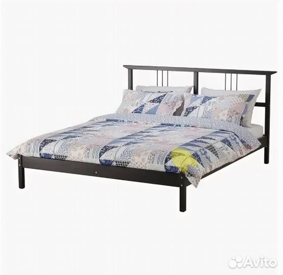 Кровать Рикене IKEA 160 черная с матрасом