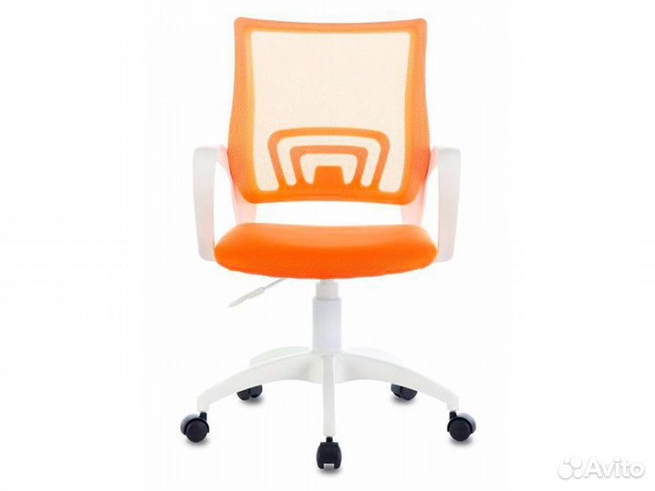 Кресло Бюрократ сн-695 пластик белый/сетка оранже