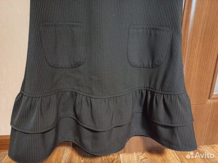 Школьный сарафан 134 серый