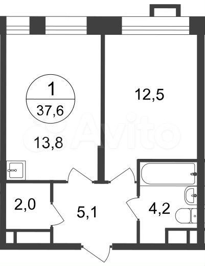 1-к. квартира, 37,6 м², 14/20 эт.