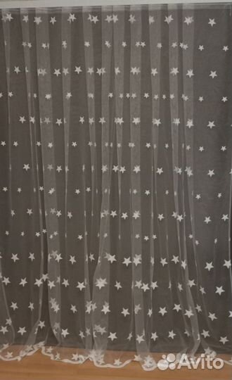 Тюль Звезды с люрексом