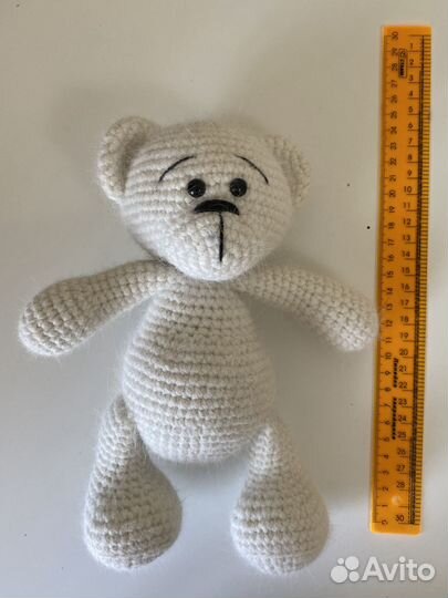 Вязаный мишка из пуха норки