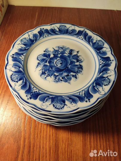 Тарелка Гжель авторская работа