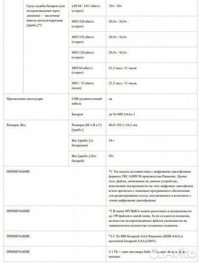 Цифровой диктофон Panasonic RR-XS420 2GB Silver