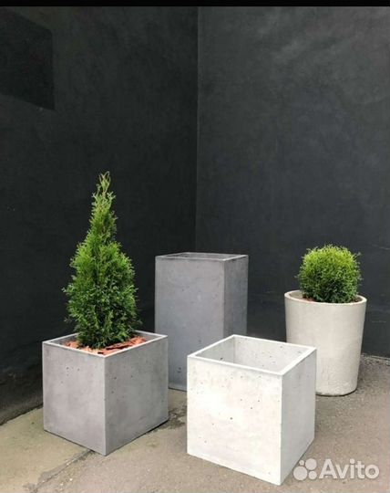 Кашпо напольное из бетона для цветов с доставкой