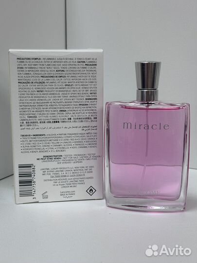 Lancome miracle edp 100мл тестер