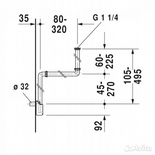 Duravit Сифон 0050760000