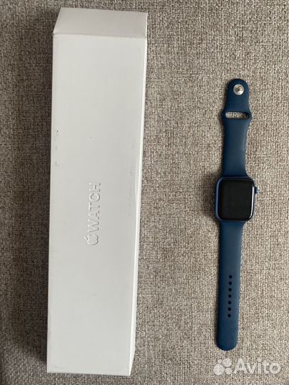 Часы apple watch 7 45 mm blue