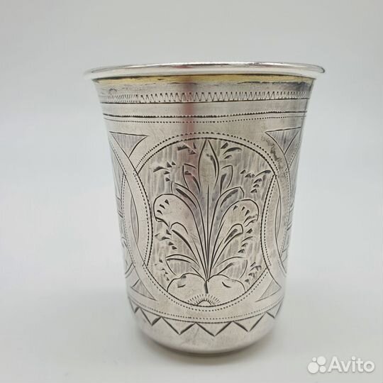 Антикварная серебряная стопка 84 пробы. 1884 год