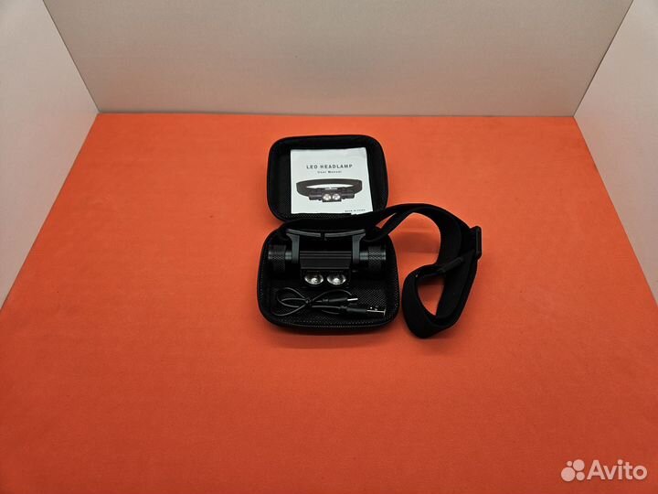 Налобный фонарик с синим светом и аккумулятором