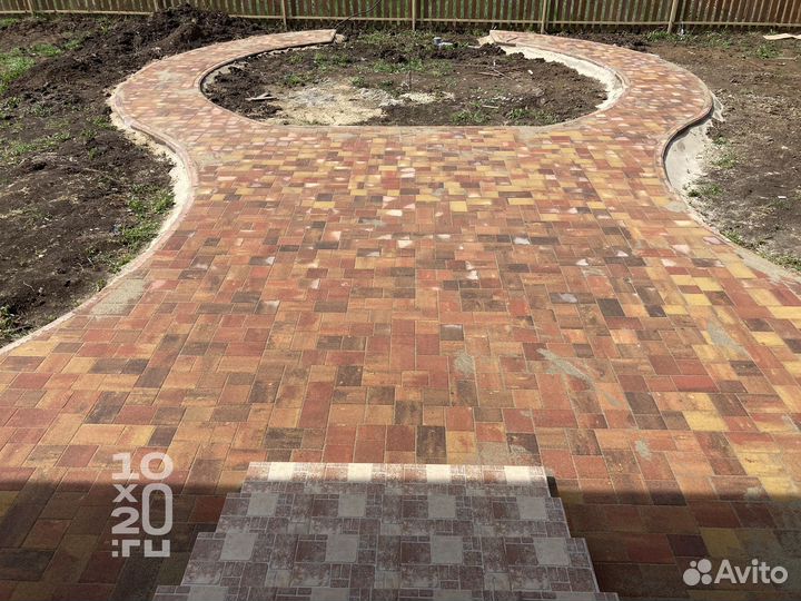 Тротуарная плитка, бордюры с работой под ключ