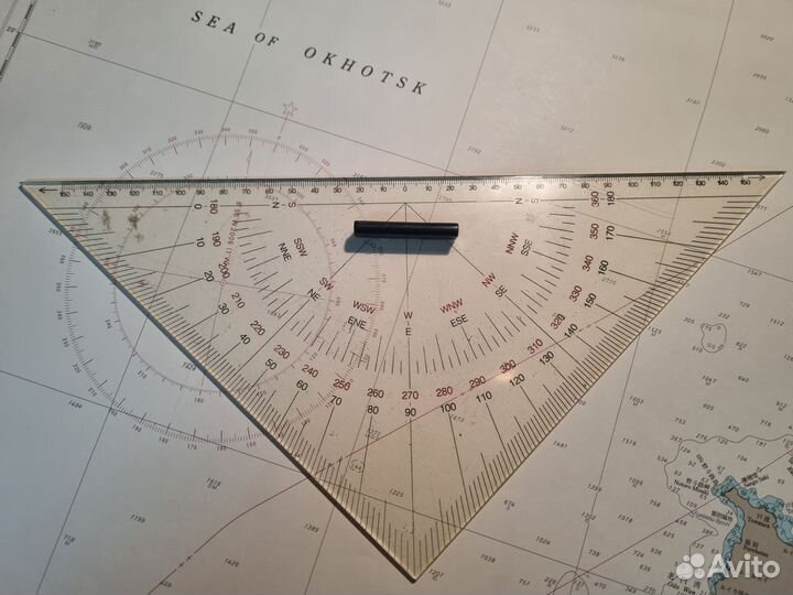 Штурманский набор линейка+транспортир Япония