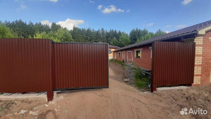 Откатные ворота+установка