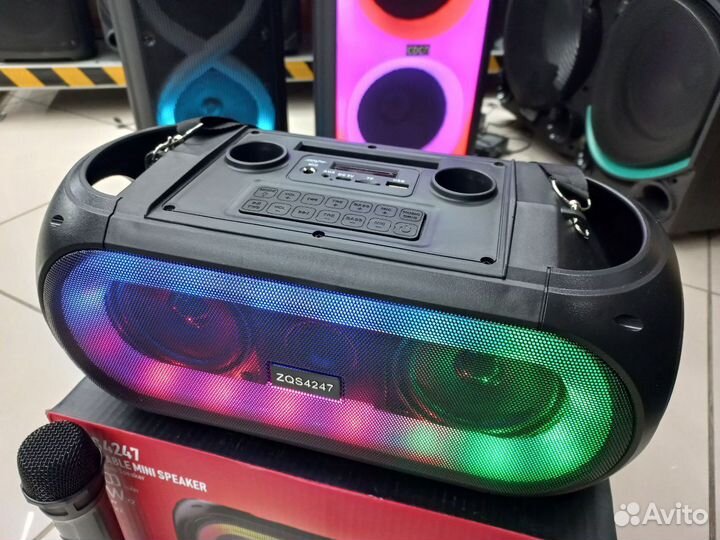 Большая колонка c 2мя караоке микрофонами 50вт