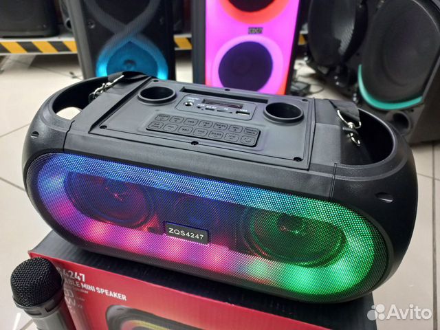 Большая колонка c 2мя караоке микрофонами 50вт