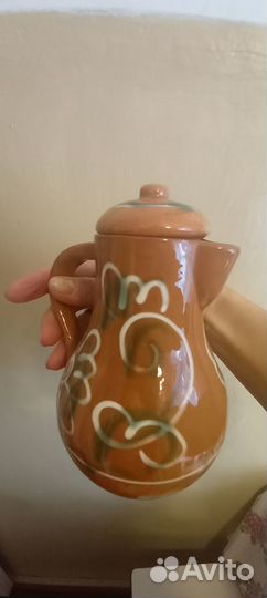 Молочник глиняный старинный