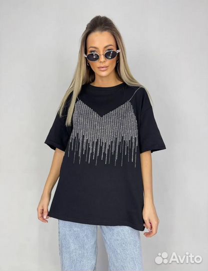 Футболка premium женские размер оверсайз