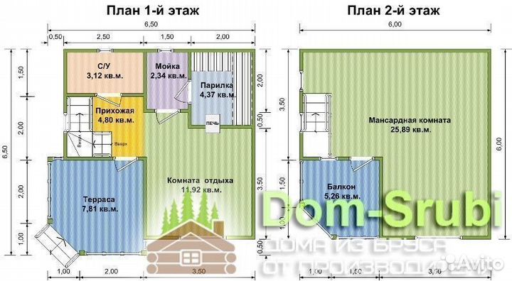 Заволжск-Хорошая надёжная Баня из бруса Б-22 (6х6)