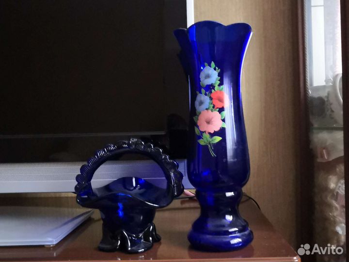 Фруктовницы, вазочки СССР, цветное стекло