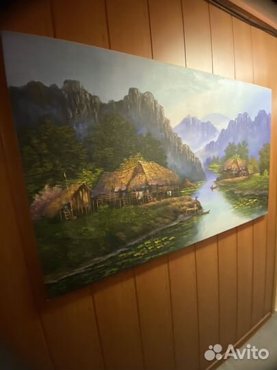 Картина маслом на холсте тайская деревня