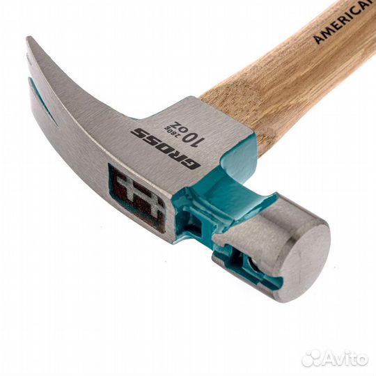 Молоток-гвоздодер, 280 г, угол 75, магнит, обрезин