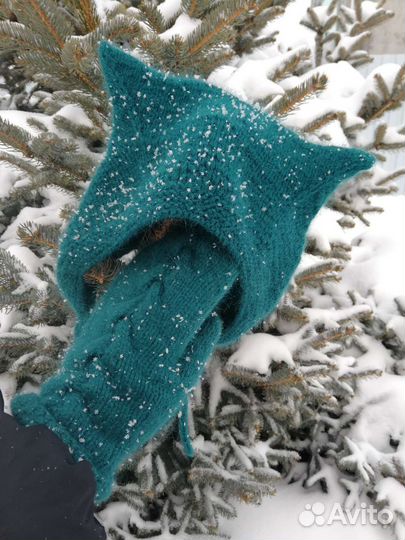 Ручная работа из пуха норки варежки, косынки