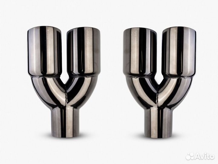Насадки на глушитель двойные титан 2 шт