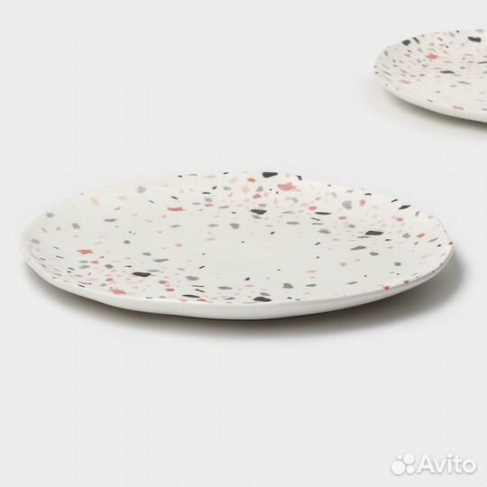 Тарелки Magistro Terazzo, d27 см, набор 2 шт, фарфор, белые