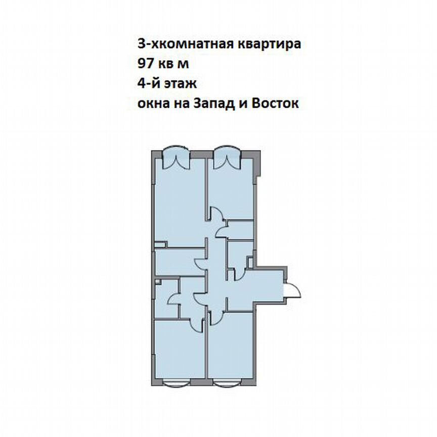 3-к. квартира, 97 м², 4/28 эт.