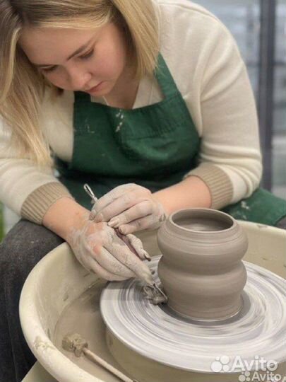 Мастер-класс за гончарным кругом, керамика