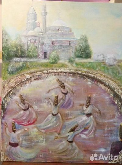 Картина большая текстурная маслом