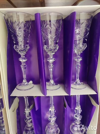 Хрустальные фужеры, бокалы набором 12шт, новое