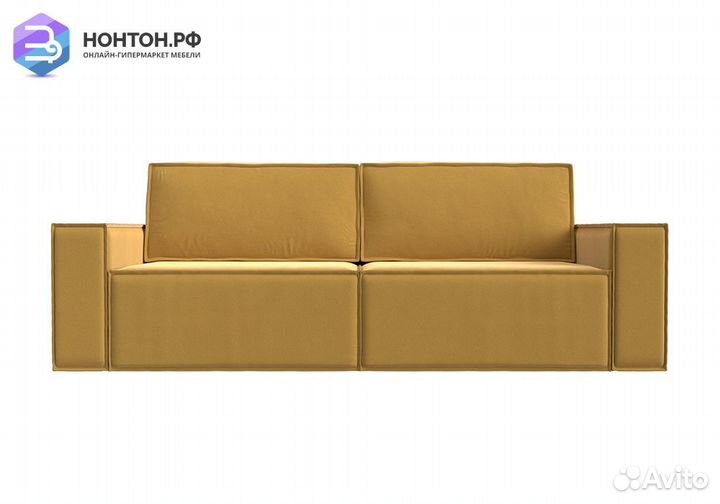 Диван еврокнижка Куба микровельвет жёлтый