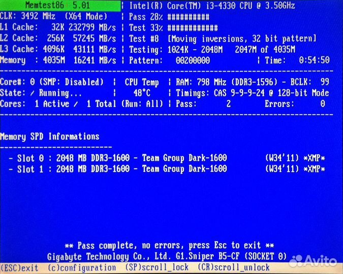 DDR3 2x2gb 1600mhz 1rank CL9-9-9-24 Team Xtreem
