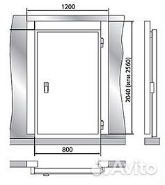 Дверь распашная для холодильной камеры