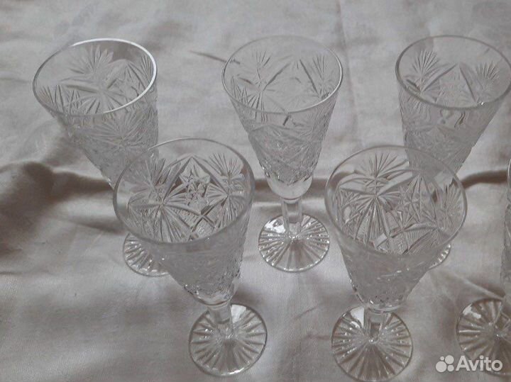 Хрустальные бокалы СССР фужеры