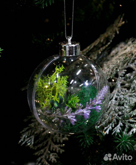 Набор из 11 новогодних шаров в эко стиле