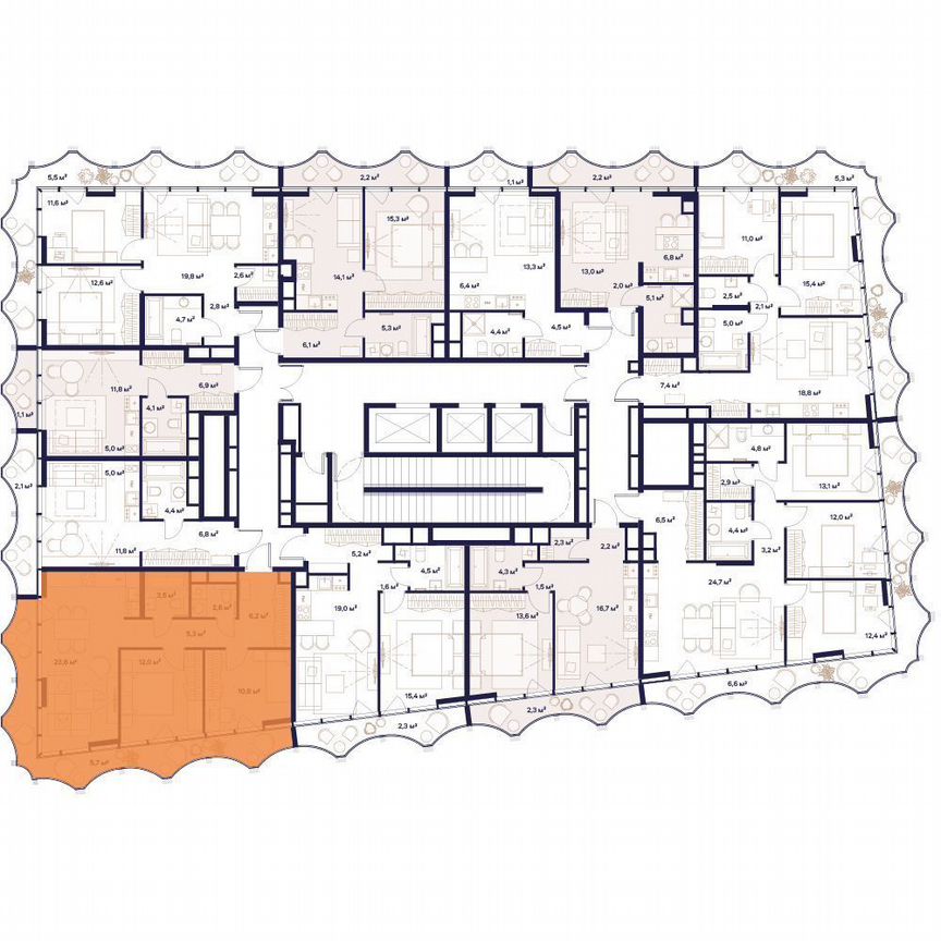 2-к. квартира, 69,7 м², 14/24 эт.