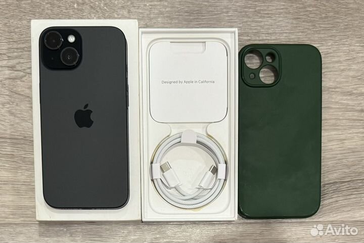 iPhone 15, Black, 256GB (100 аккум, Идеал, 2Sim)