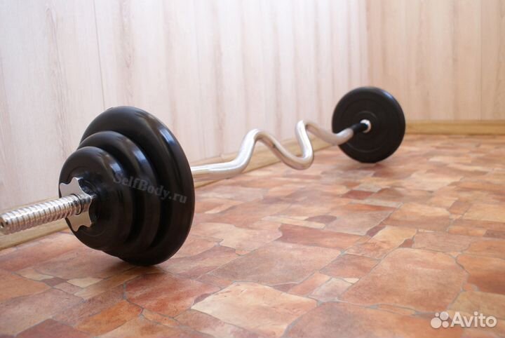 Штанга 23.5 кг (2x5/2x2.5/2x1.25 + изогнутый гриф)